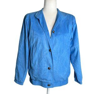 Vintage 80s Da-Rue Of California Womens Blue Jacket Size 6 USA Lightweight